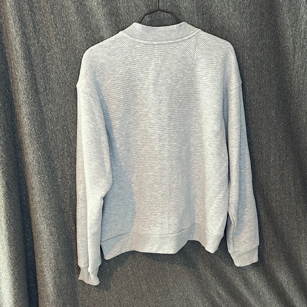 Women's Light Gray Athleisure Bomber Jacket - Picture 5 of 7